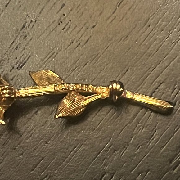 Vintage Gold Tone Pink and Red Rose Brooch Tancer II - Picture 4 of 6